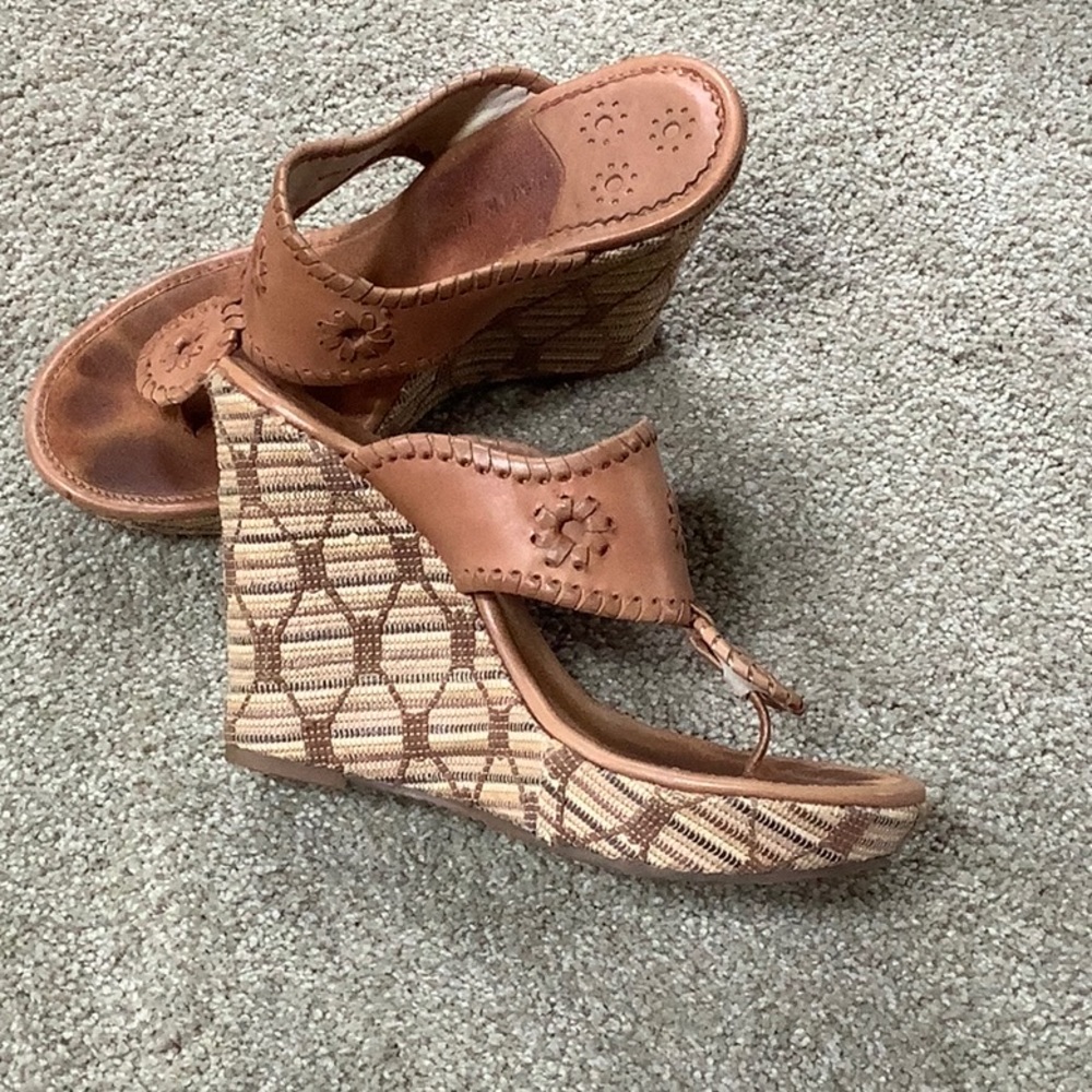 Jack Roger’s Straw Mid Wedge Sandals